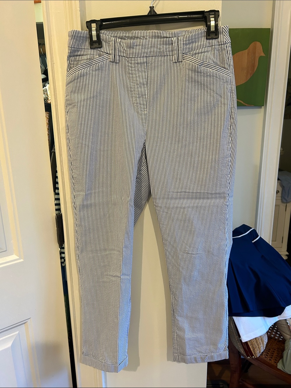 Tribal Blue and White Striped Women’s Jeans Size 8
